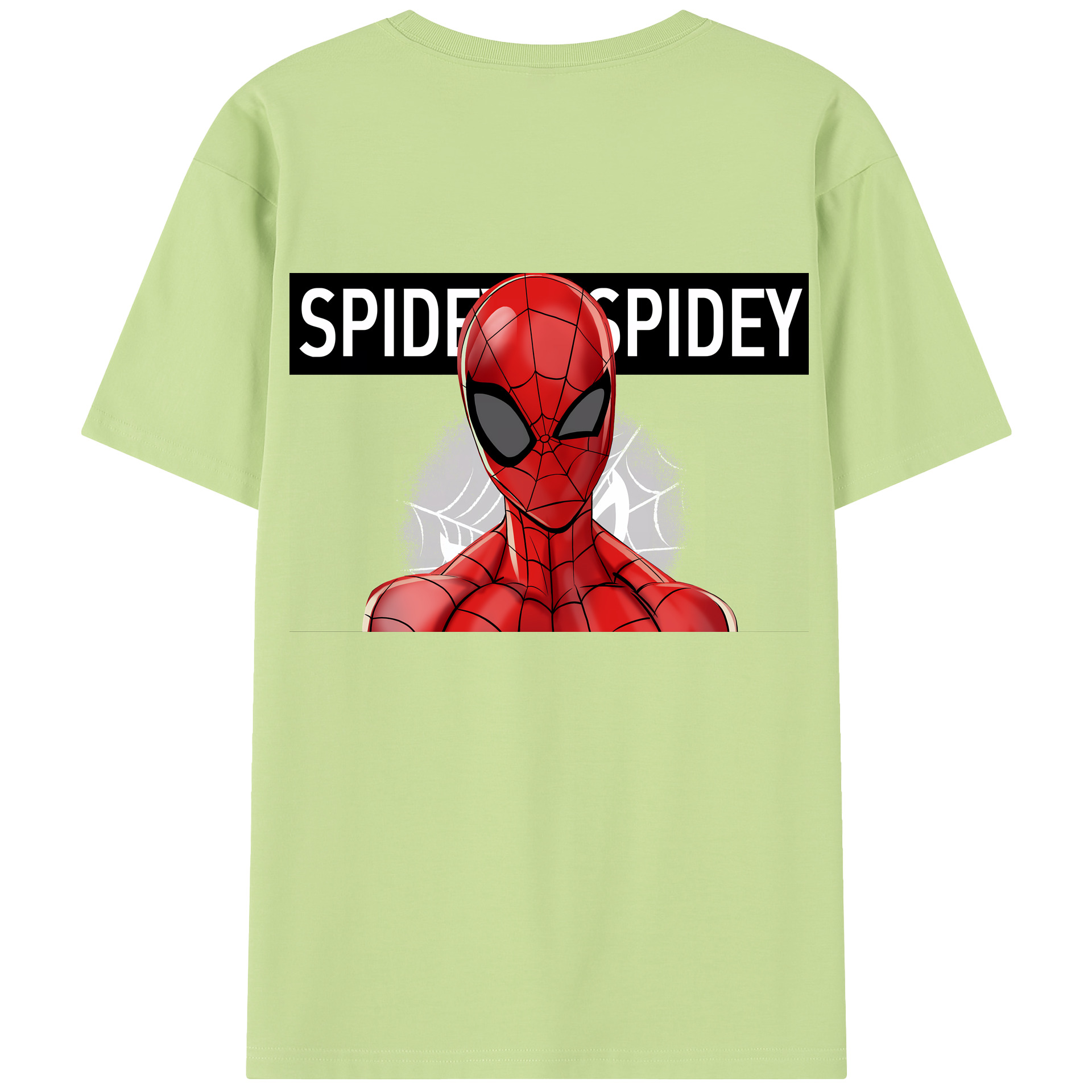 （画像用） Spider Man スパイダーマン 綿100％半袖Tシャツ（背面プリント）